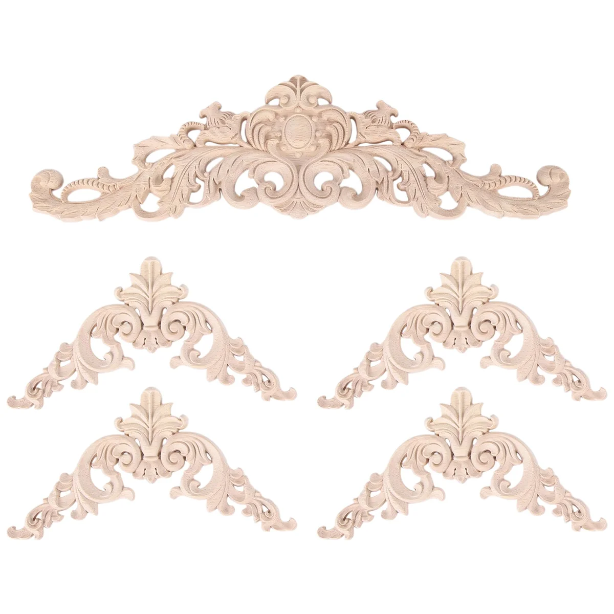 Wood Appliques Onlays Decorative Wood Appliques DIY Wood Appliques for Mirror Bed Door Cabinet Wardrobe Furniture