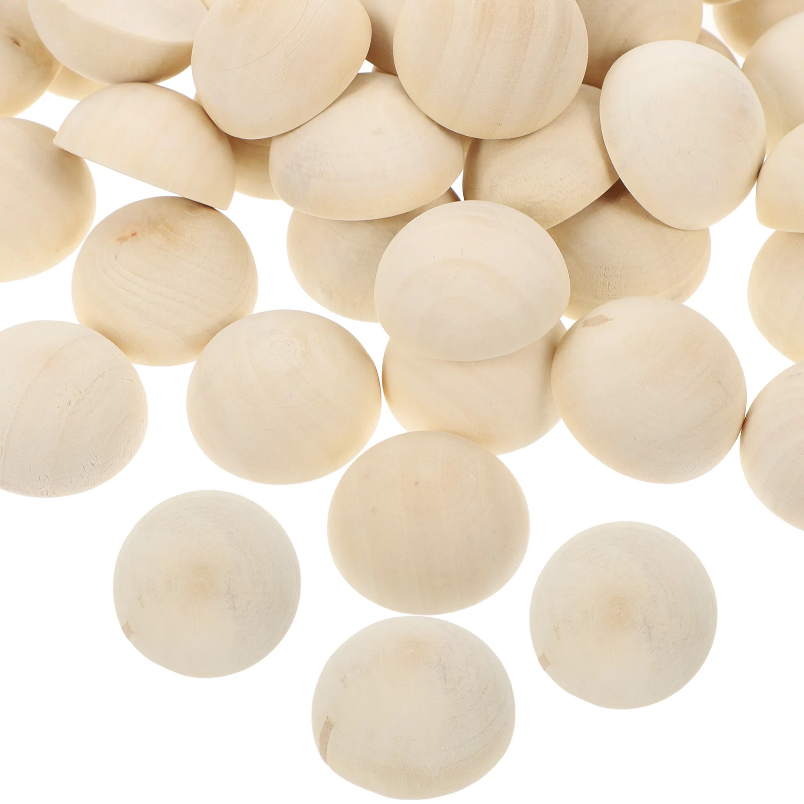 

20pcs Natural Semicircle Wooden Beads Half Craft Balls Diy Jewelry Making Supplies Unfinished Wood Charms For Bracelet Pendant