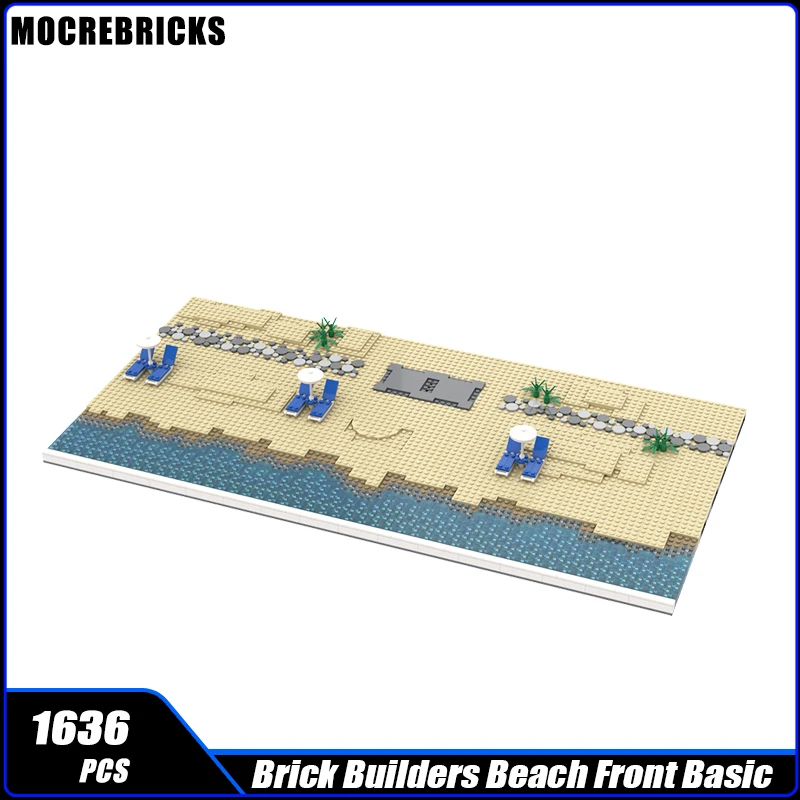 MOC-113598 City Street View Beach Front Basic Building Block Stairs Assembly Model Brick Toy Gift