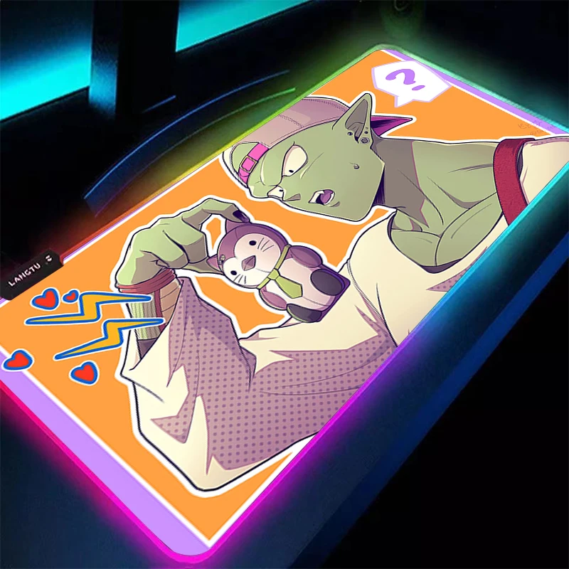 

Mouse Pad DBZ RGB Dragon Ball Piccolo Gamer Backlight Non-Slip Games Mouse Pad Keyboard Pad Large Mousepad LED Gaming Desk Mat
