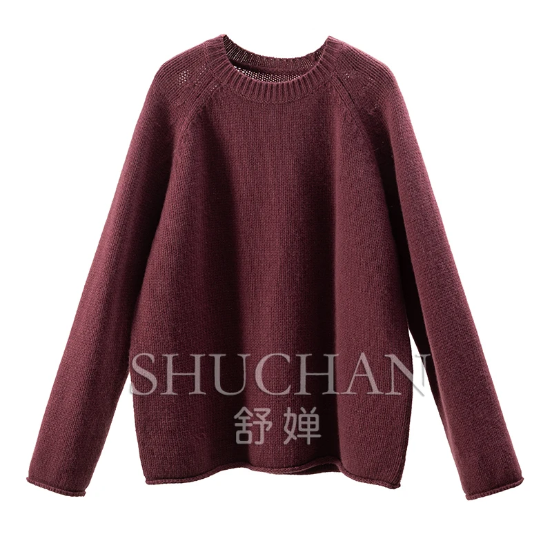 100% Wool Crew Neck Sweater Women Winter Clothes Women  Sueter Mujer  Korean Fashion  Sweater Mujer Pullover