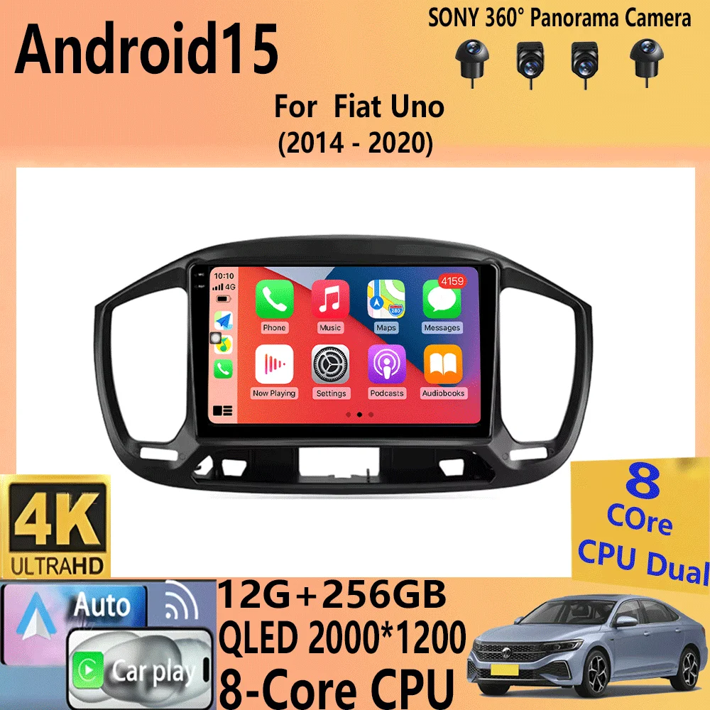 

Car Radio Android 15 Carplay Auto For Fiat Uno 2014 2015 2016 2017 2018 2019 2020 GPS Multimedia Player Stereo video WIFI+4G DSP