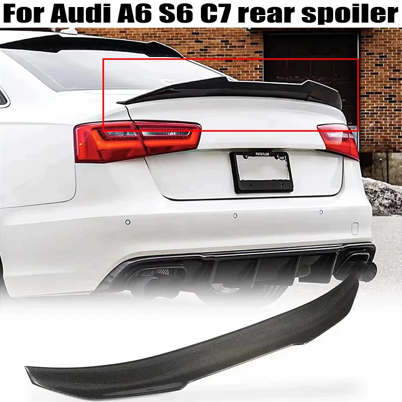 

For Audi A6 S6 C7 2012-2016 PSM Style High Quality Real Carbon fibre Rear trunk cover spoiler Rear wing Airfoil Accessorie