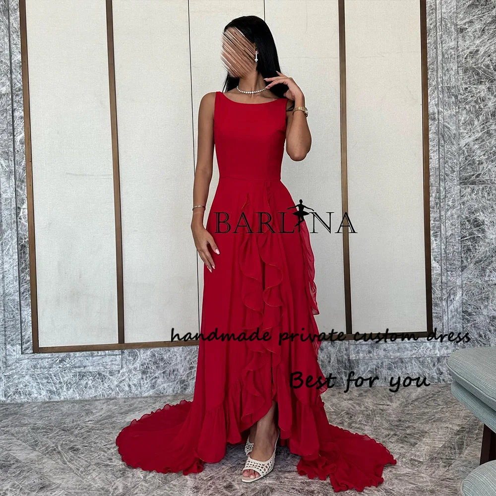 

Burgundy Mermaid Evening Dresses with Slit Sleeveless O Neck Formal Prom Dress with Train Long Celebrate Event Gowns