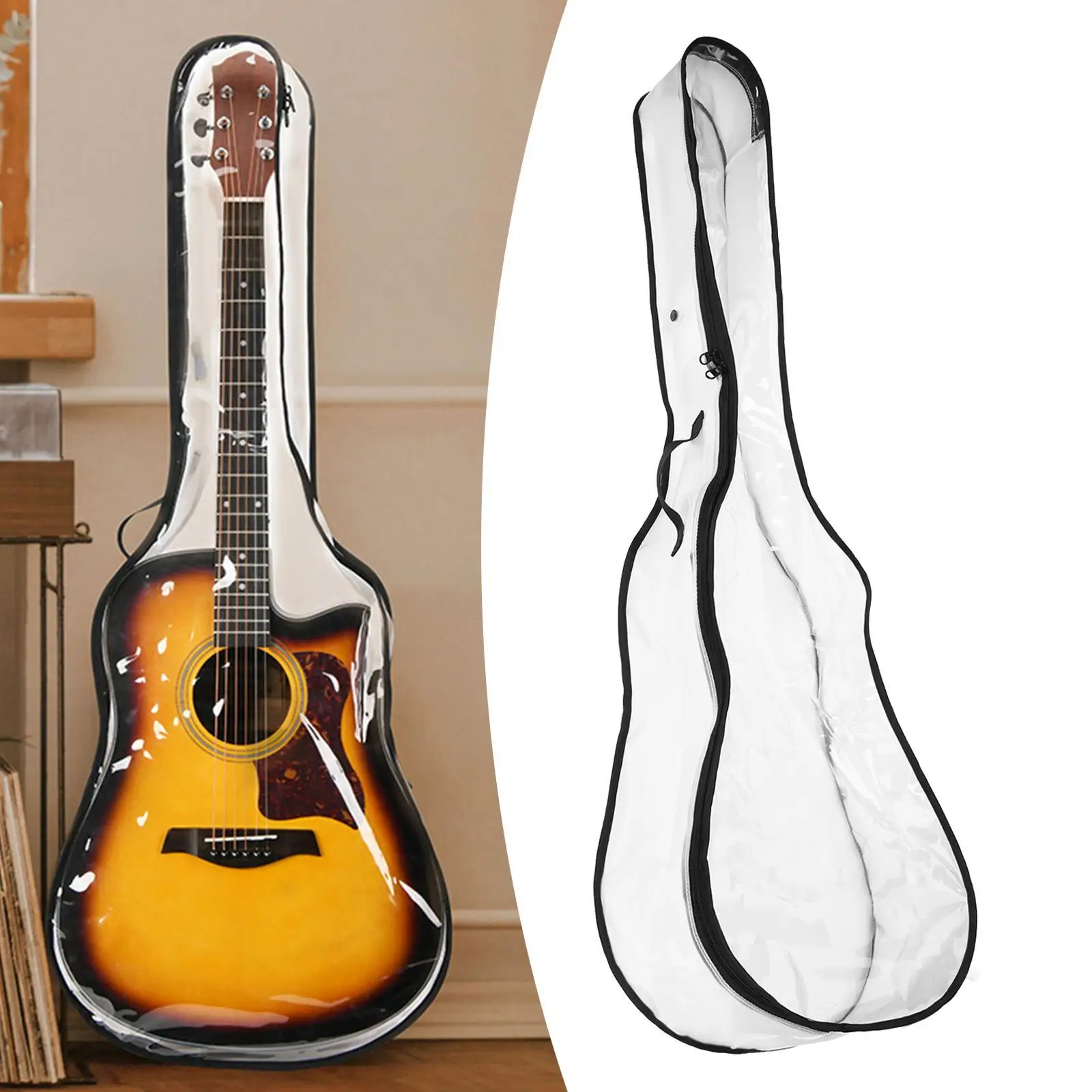 

Пылезащитный чехол для электрогитары, защита для гитары, прозрачная, устойчивая к царапинам, практичная моющаяся сумка для хранения басов для классических гитар