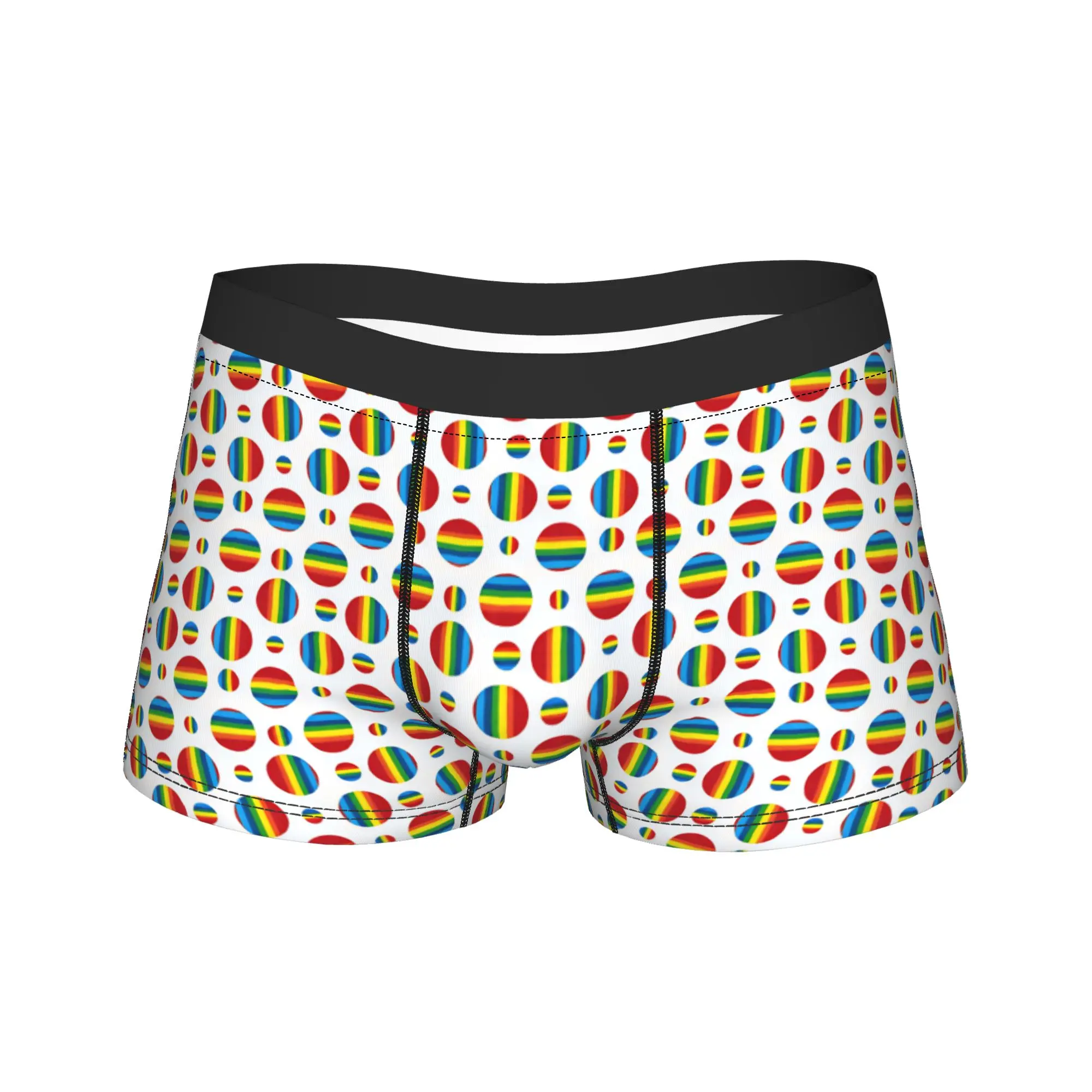 Colorful circle shape pattern Underwear  Men's Shorts Briefs Comfortable Trunk Quality Design Oversize Underpants