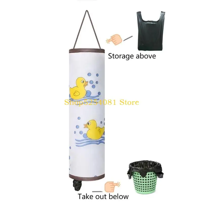 AXYC Reused Grocery Bag Holder Wall Mount Storage Plastic Bag Dispenser Storage Pouch Garbage Bag Kitchen Organizer Supplies