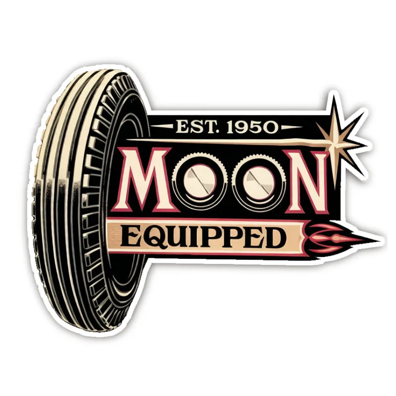 Vintage MOON Equipped Sticker Est.1950 Classic Tire Wheel Racing Decal Matte Pegatinas For Car Motorcycle Helmet Laptop Toolbox