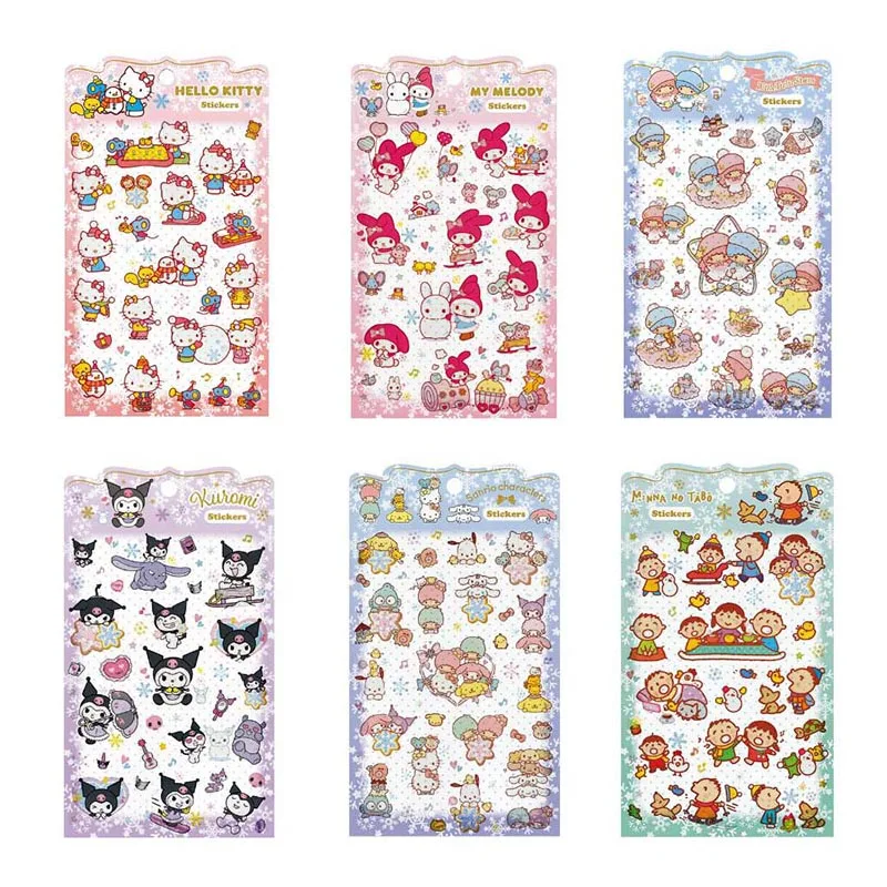 36pcs/lot Sanrio Melody Kuromi Stickers Cute Kitty Scrapbooking DIY Diary Decorative Sticker Album Stick Label