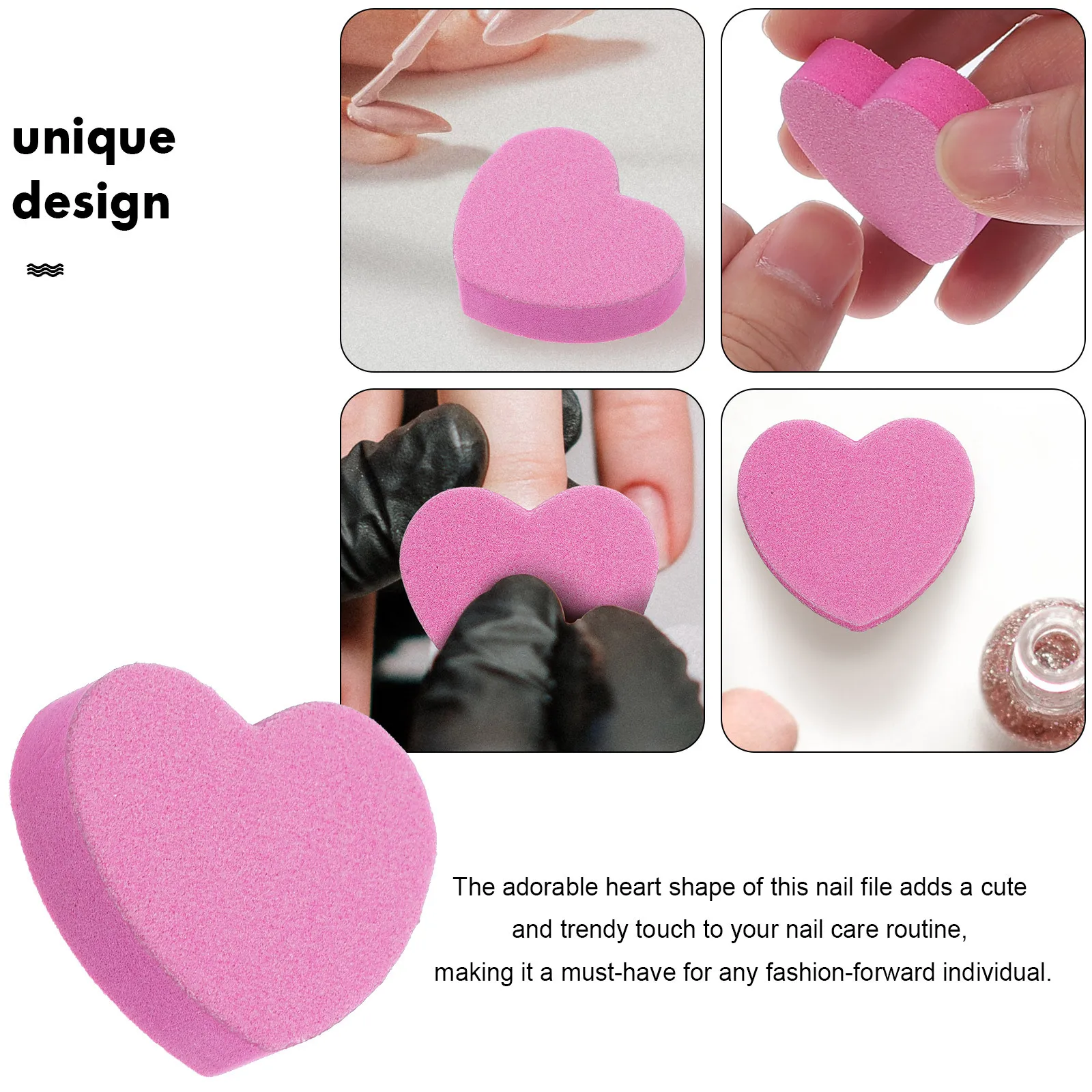 

50Pcs Nail File Manicure Sponge Block Dual Side Fine Grit for Natural False Nails Portable Buffer Grinding Sanding Tool