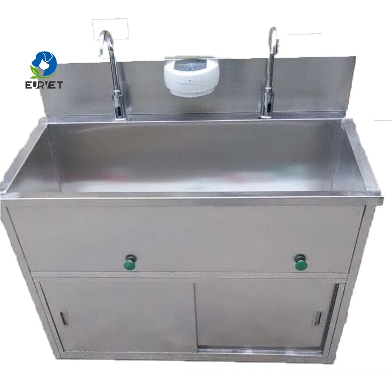 Best Selling Stainless Steel Medical Surgical Scrub Sink Veterinary Equipment 2 Sets Wash Basins