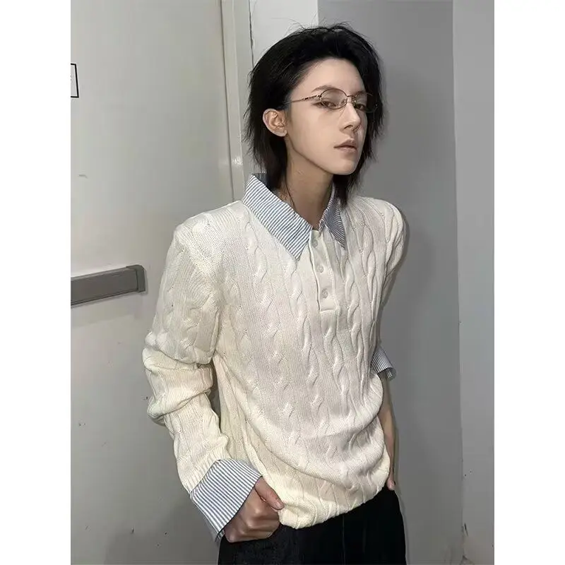 

Повседневный вязаный свитер в американском стиле ретро с v-образным вырезом, мужской цветной открытый кардиган, мягкий полиэстер, длинная зимняя верхняя одежда све