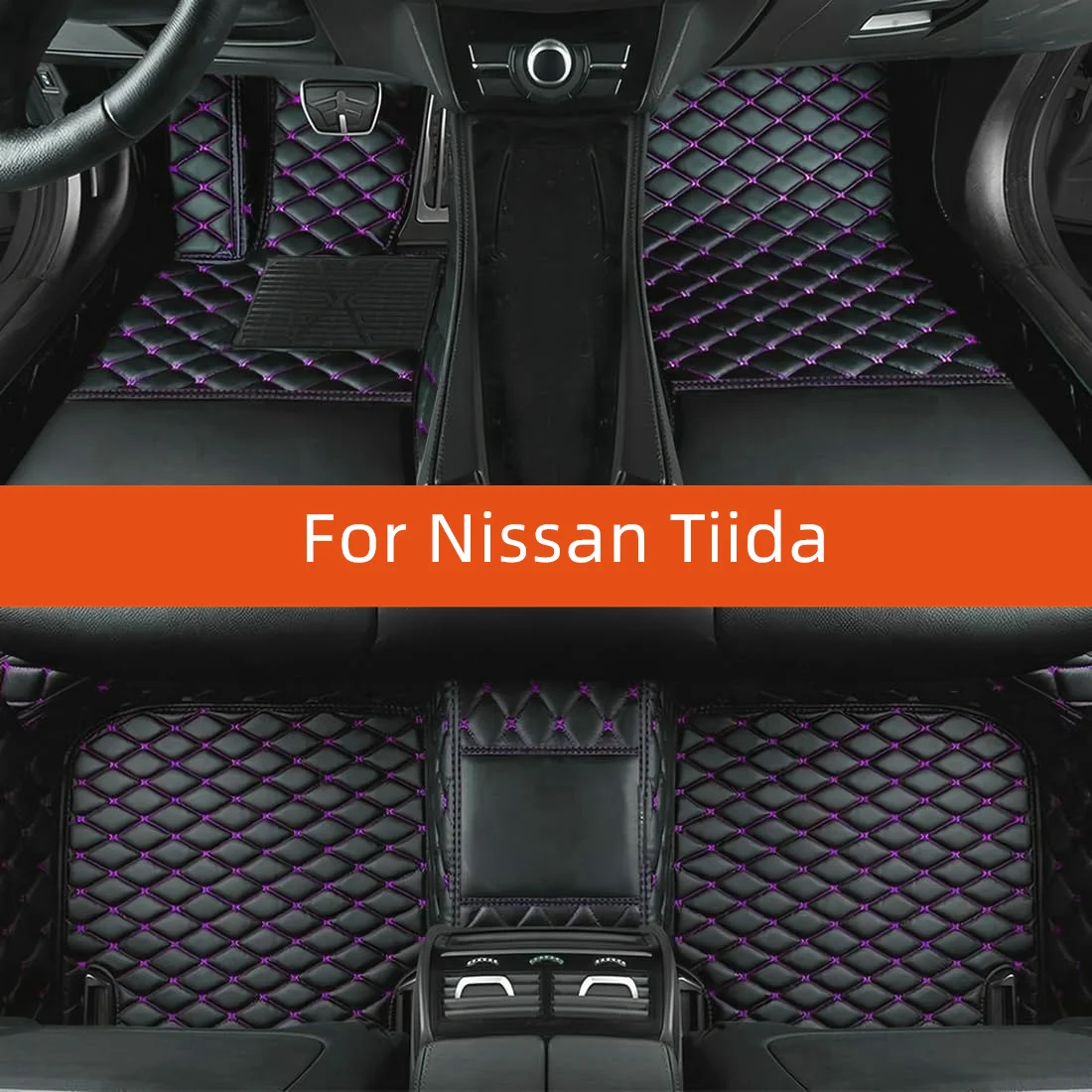 

Custom Leather Car Floor Mat For Nissan Tiida 2010 2009 2008 2007 2006 Car Mat Interior Accessories