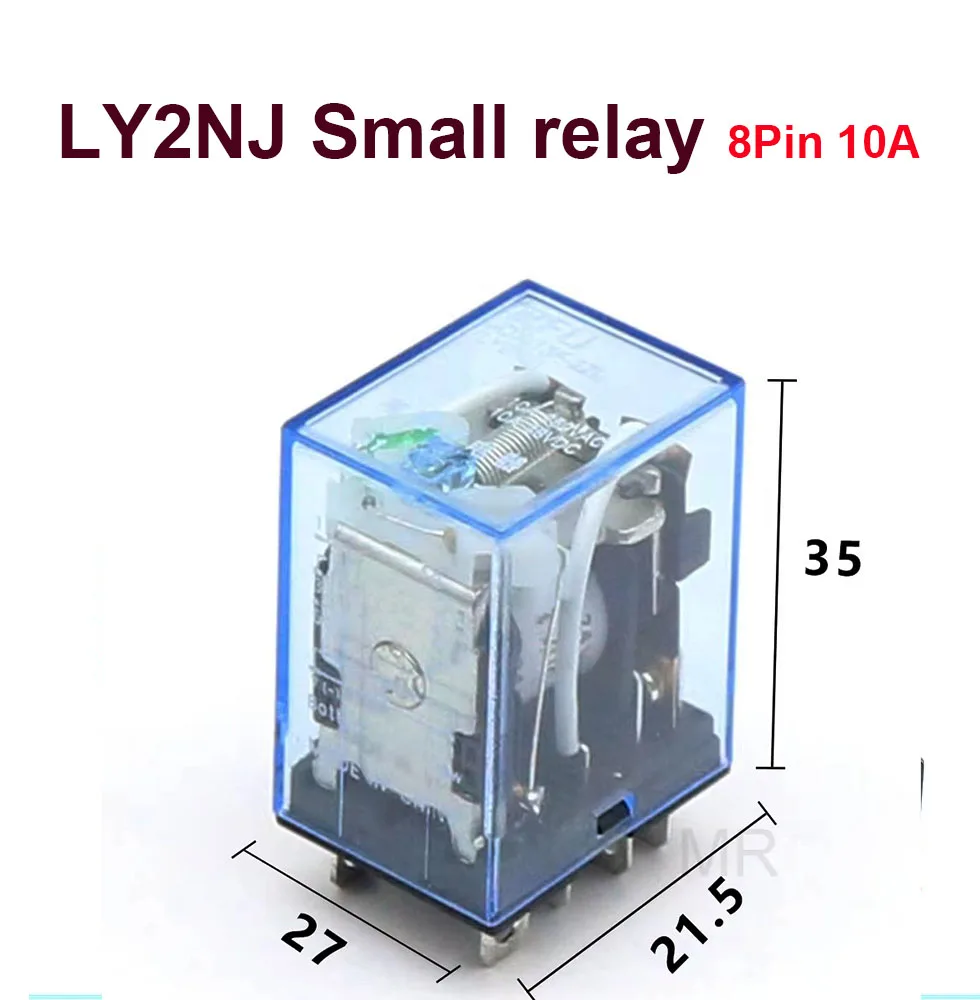 1 Set Relay LY2NJ DC12V DC24V AC110V AC220V Small Relay 10A 8 Pins Coil DPDT With Socket Base 8pin 10A