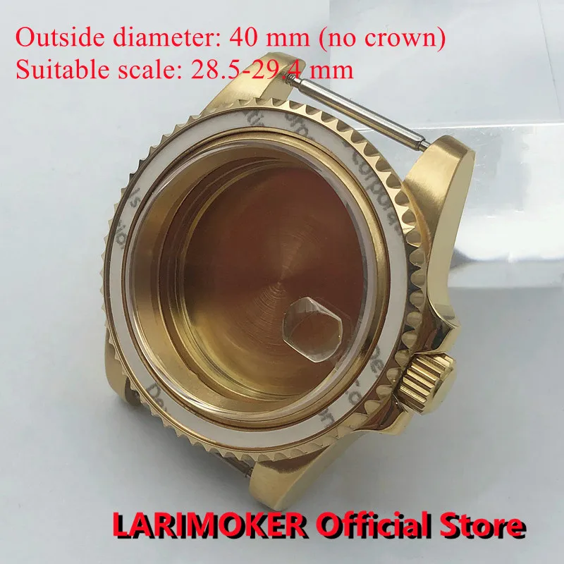 

LARIMOKER New 40mm Sapphire Glass Date Window Gold Watch NH35 Case fit MIYOTA8215 DG3804 ETA2824 2836 NH38 NH39 PT5000 Movement