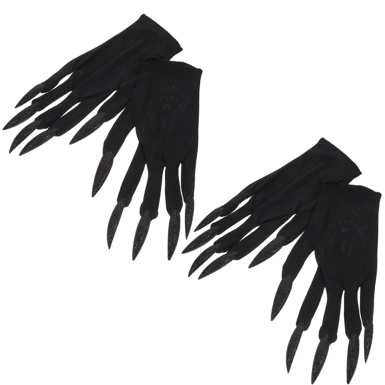 2Pairs Chemical Ball Masquerade Gloves Long Nail Halloween Costume Prop Cosplay Fingernail Gloves Halloween Costume Prop