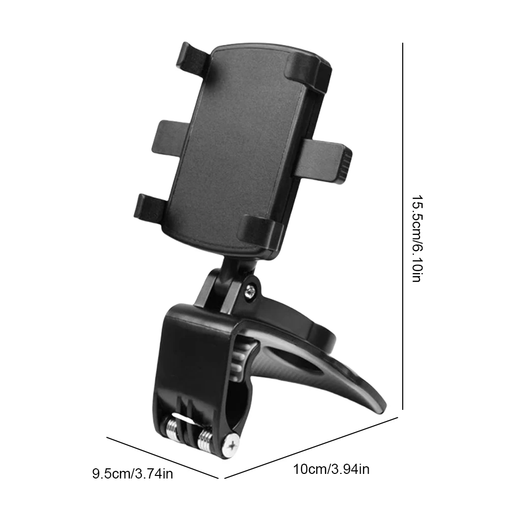 Car Phone Holder Foldable Multi-function Instrument Cluster Phone Holder Dashboard Adjustable Spring Clip Cell Phone Holder