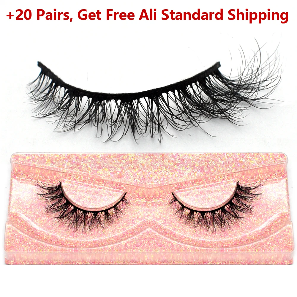 Dropshipping 3D Mink Fluffy Eye Lashes Short 11mm-15mm Natural Lightweight Fake Eyelashes Wispy Strip Clusters Lashes Extension