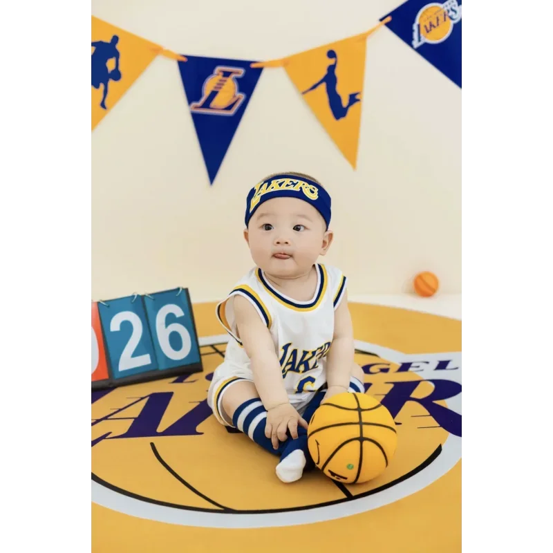 Accesorios de fotografía del centenario del tema del bebé de baloncesto, ropa de fotografía del centenario