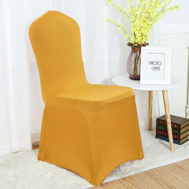 Housses de chaise élastiques en spandex pour décoration de mariage, salle à manger, banquet, hôtel, fête d\'anniversaire, bon marché et fines