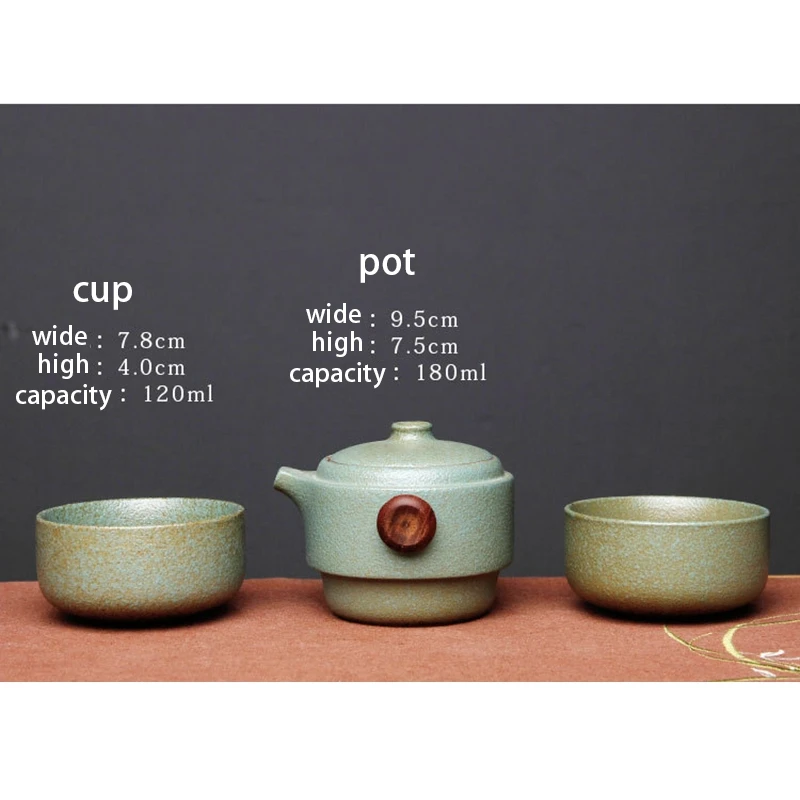 Japanese-Style Ceramic Teapot Lid Bowl Teacup Handmade Portable Travel Office Tea Set