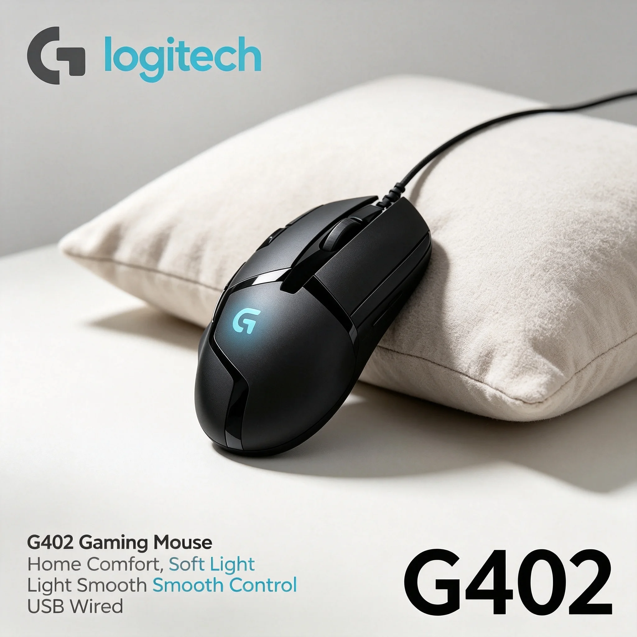 Logitech G402 Wired Optical Gaming Mouse RGB Light For Desktop Game Player