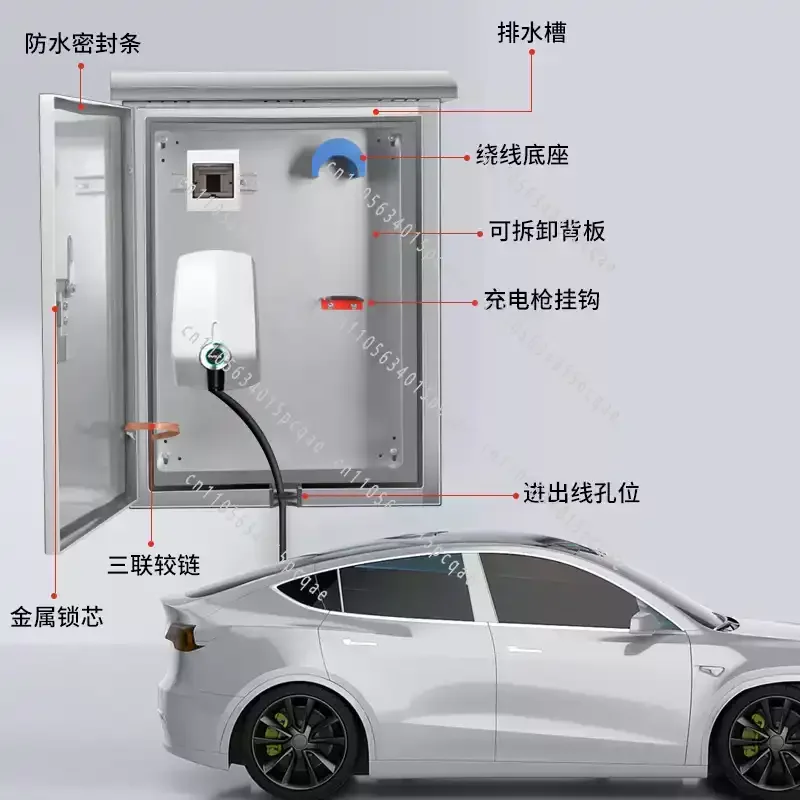 Waterproof Pedestal Enclosure for EV Charger - Outdoor Protective Box with Lock, for Home & Public Use
