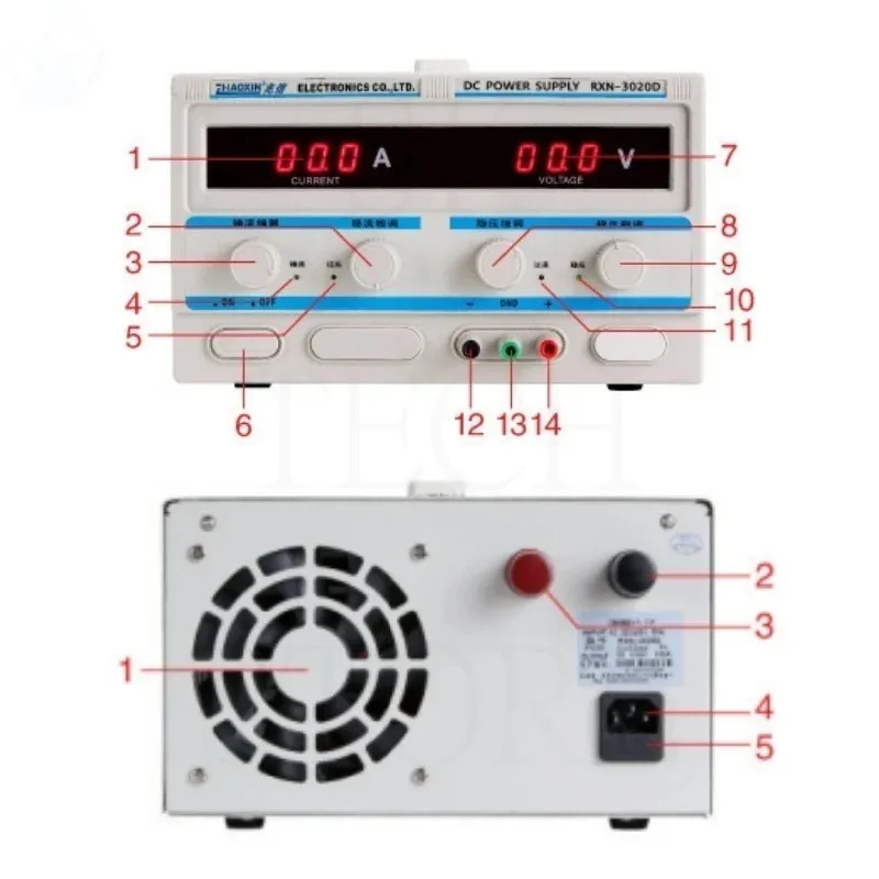 Adjustable Dual Channel Linear DC Power Supply Benchtop Supply 2 Channel DC Regulated Power Supply RXN-3010D/RXN-3020D/RXN-3030D