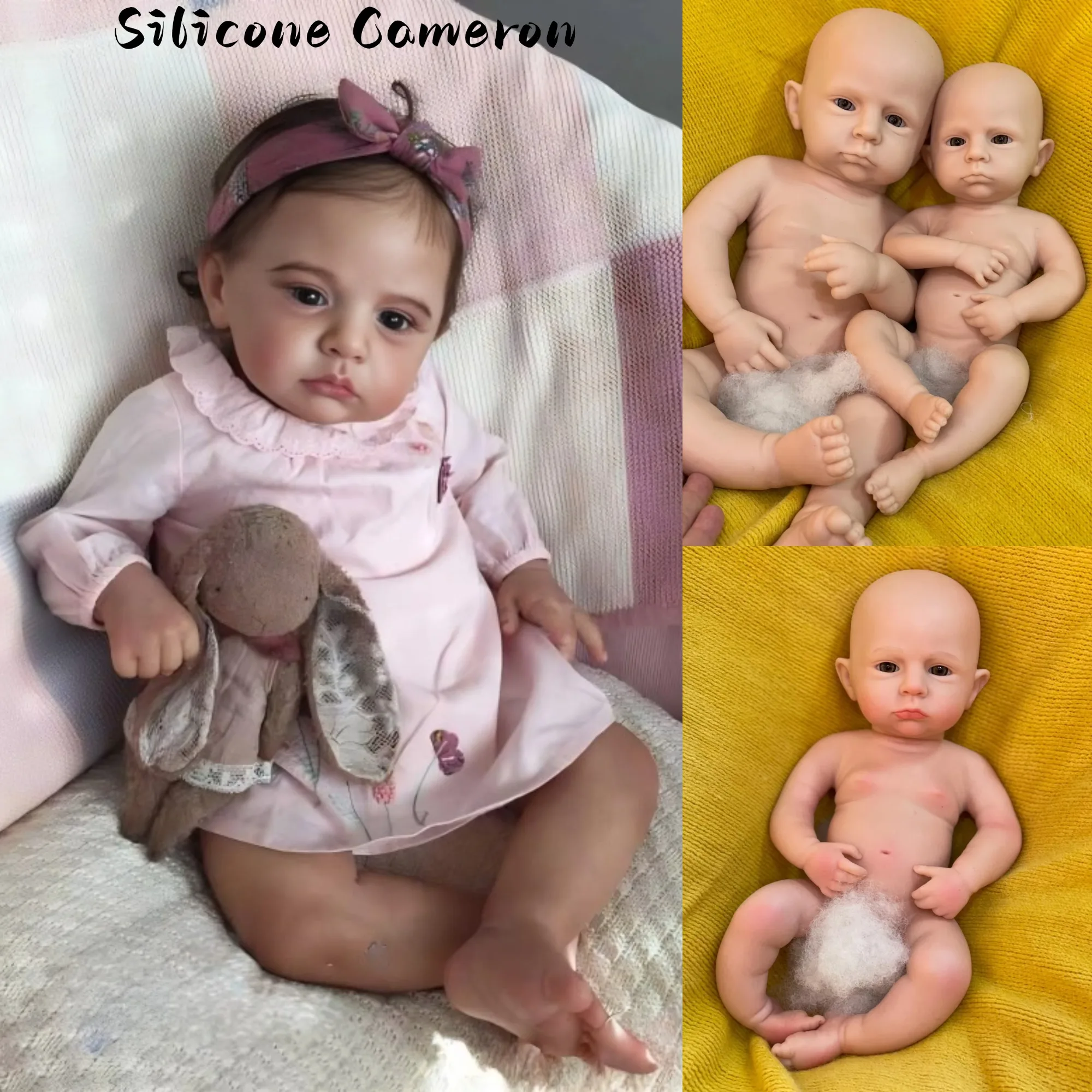 

1 шт., 18 дюймов, Cameron Bebe, силиконовая кукла реборн для девочек, окрашенная или неокрашенная на выбор, ручная работа, кукла для новорожденных Bebe