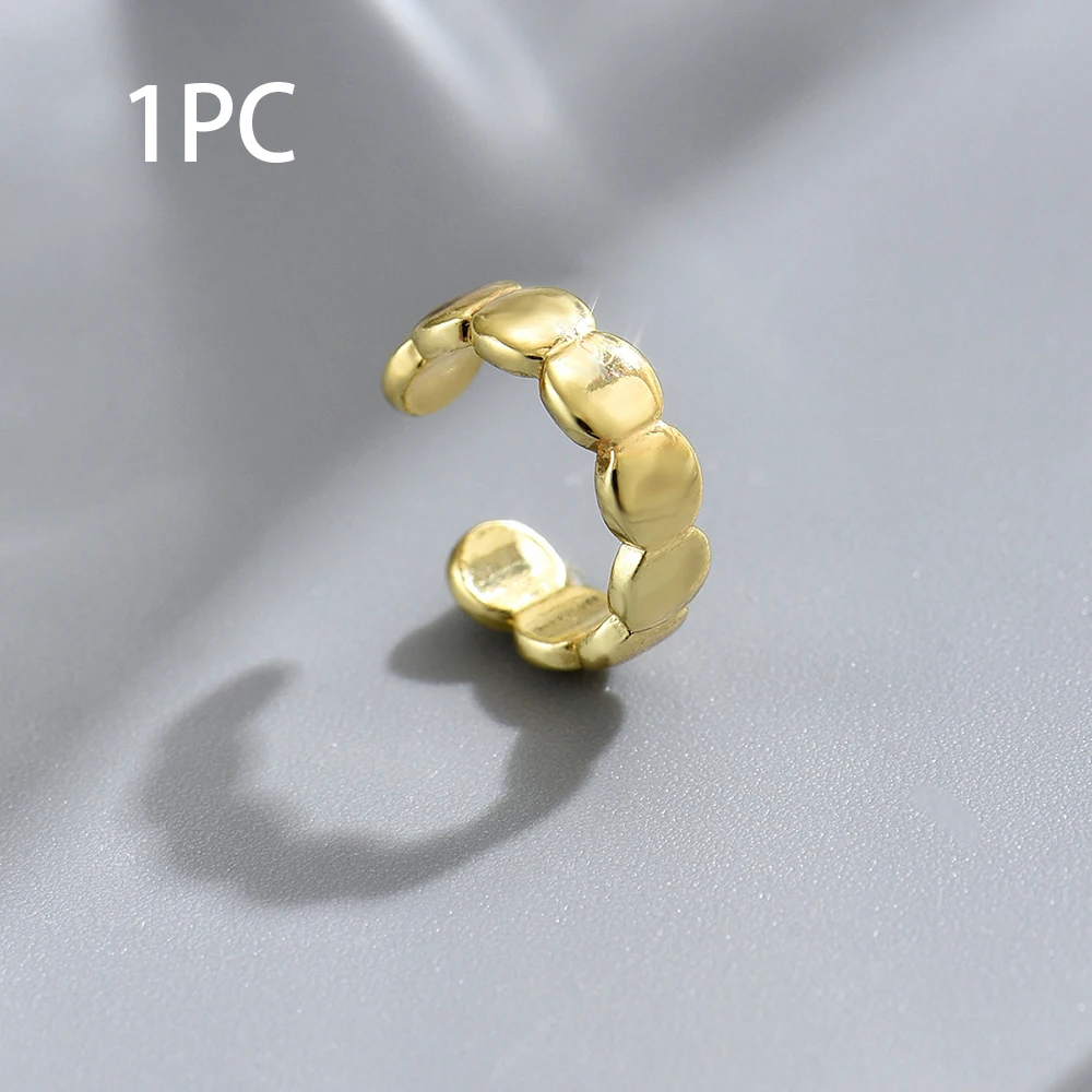 1PC Gold Color Stainless Steel Zircon Clip Earrings Punk Ear Cuff No Piercings Fake Cartilage Ear for Women 2025 Fashion Jewelry - view 6