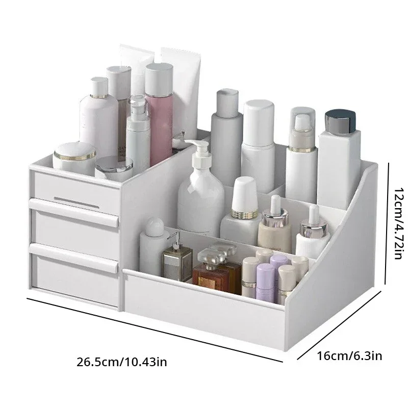 Hot Drawer Makeup Storage Box Dormitory Finishing Plastic Shelf Cosmetics Skin Care Dressing Table Desktop Lipstick Organizer