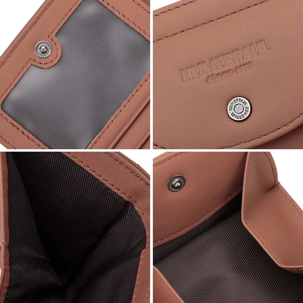 HUMERPAUL Genuine Leather Wallets for Women Fashion Small Coin Purse with RFID Card Slots Female Mini Money Clip