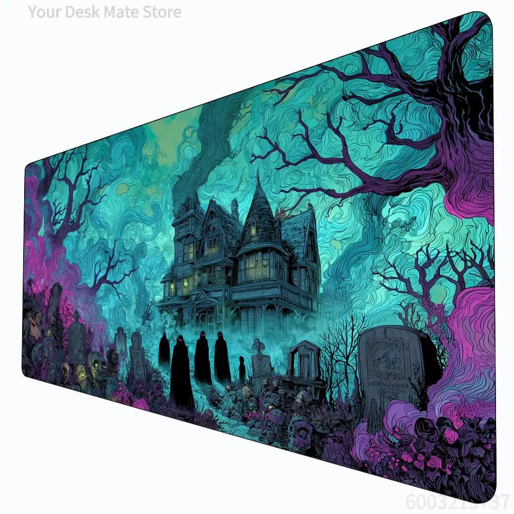 

Gothic-style haunted house MTG Playmat Magic Card Battle Mat Non-Slip Durable 35X60CM Commander playmat Board Game Mat for TCG