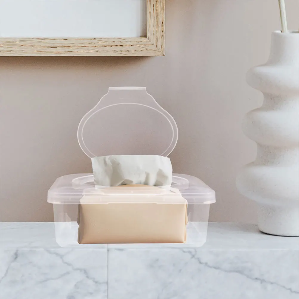 

2Pcs Dust-Proof Tissue Box Portable Clear Tissue Holder Large Capacity Storage for Bathroom Office Desktop Napkins Organizer