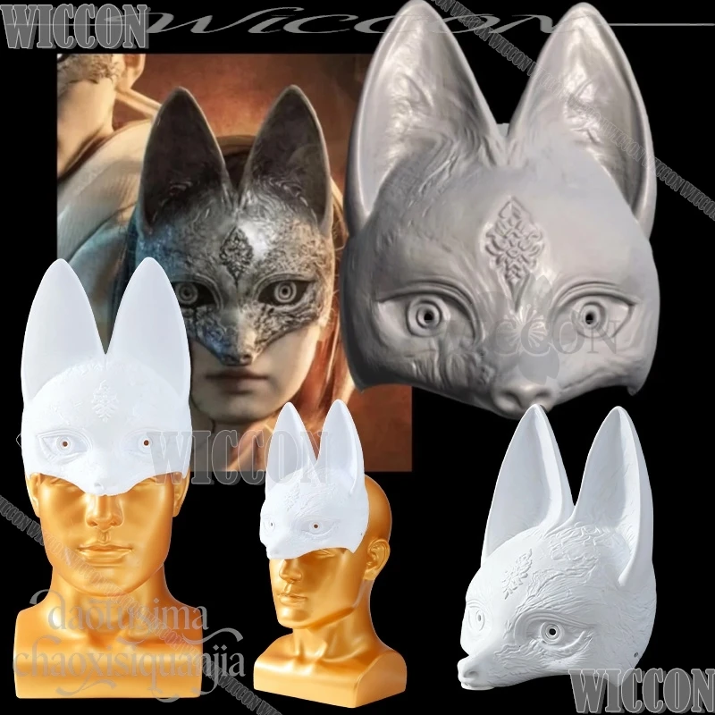 

Хинако Белый DIY Раскраска 3D Маска из полилуктической кислоты Видимый реквизит Shimizu 코스프레 Пушистый комбинезон Horror Game F Косплей Navidad