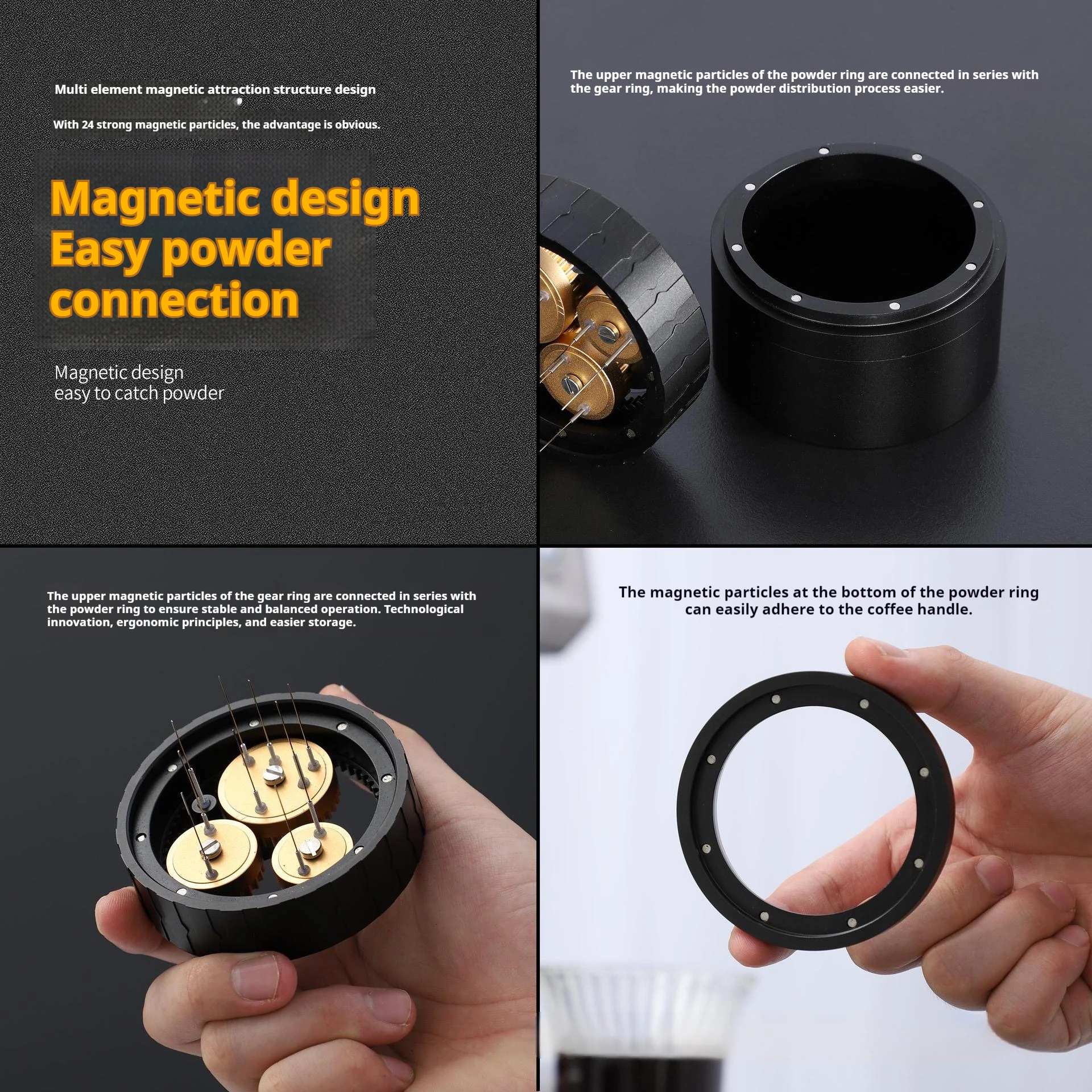 Herramienta de distribución de café Eternal Star Track para portafiltro de café de 58mm, agitador de Espresso, herramienta WDT con anillo dosificador de café