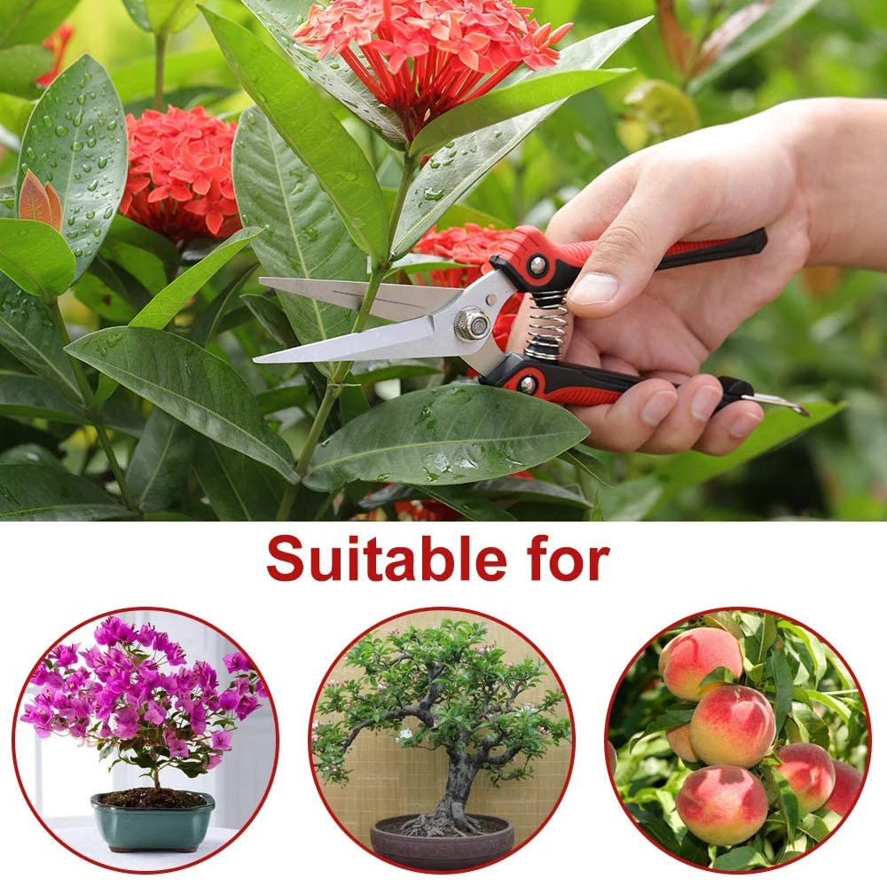 Pruning Shears Scissors Heavy Duty Stainless Steel Ultra Sharp Hand Pruner Scissors For Garden Harvesting Fruits Vegetable Tools