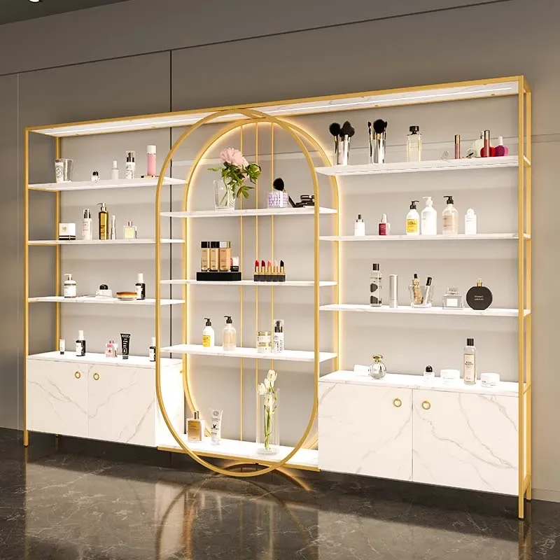 Cosmetic display rack, beauty salon nail storage cabinet, product display cabinet with light cabinet