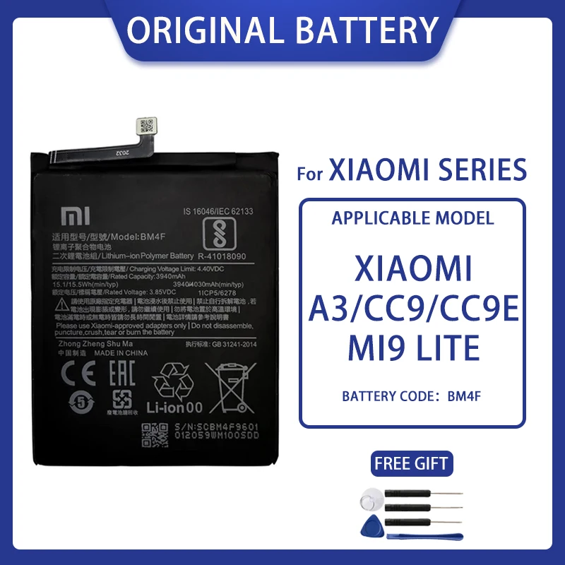 New Original BM4F 4030mAh Battery For Xiaomi Mi A3 CC9 CC9e Mi 9 Lite High Quality Phone Replacement Batteries +Tools