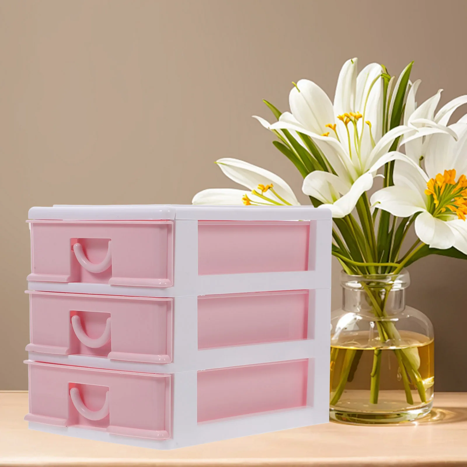 

Storage Box Clear Drawer Organizer Large Capacity PP Stationery Holder Desktop Cabinet Multifunctional Office