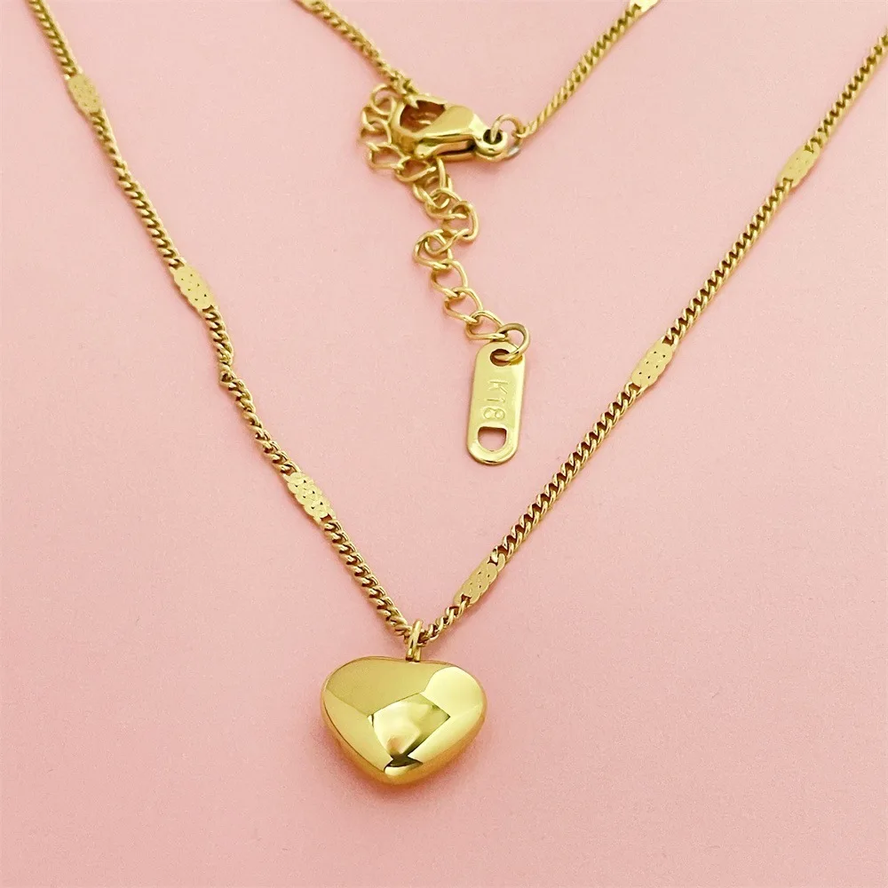 Mylux Jewelry Luxury 24K 9999 Pure Gold real gold Women's Love Love Pendant Necklace Collarbone