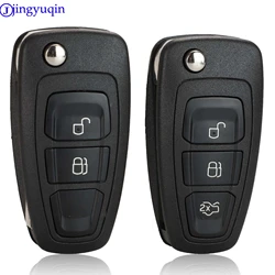 jingyuqin Remote Key Case Shell For Ford Ranger 2011 2012 2013 2014 2015 2 Button HU101 FO21 Key Blade EB3T-15K601-BA 5WK50165