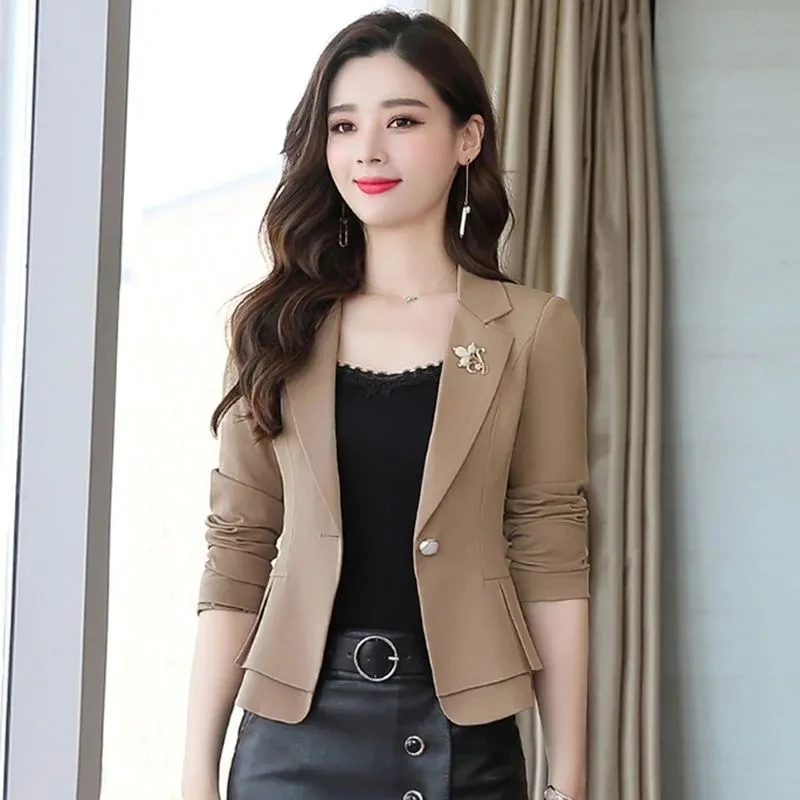 Spring And Autumn New Blazer Women 2023 Solid Color Fashion Slim Office Short Blazer Women Elegant Single Women Blazer Coat W959