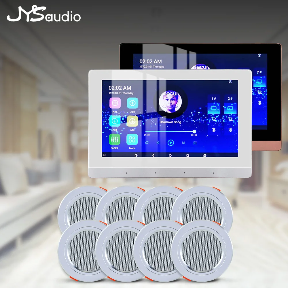 Smart Home Theater Sound Amplifier WiFi Bluetooth In-wall Android Music Panel Stereo Mini Ceiling Speaker Set Hotel Residential