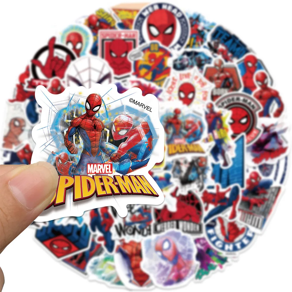 50 Stück Cartoon coole Disney Spiderman Aufkleber für Laptop Gitarre Koffer Motorrad Graffiti wasserdichte Aufkleber Aufkleber Kinderspiel zeug