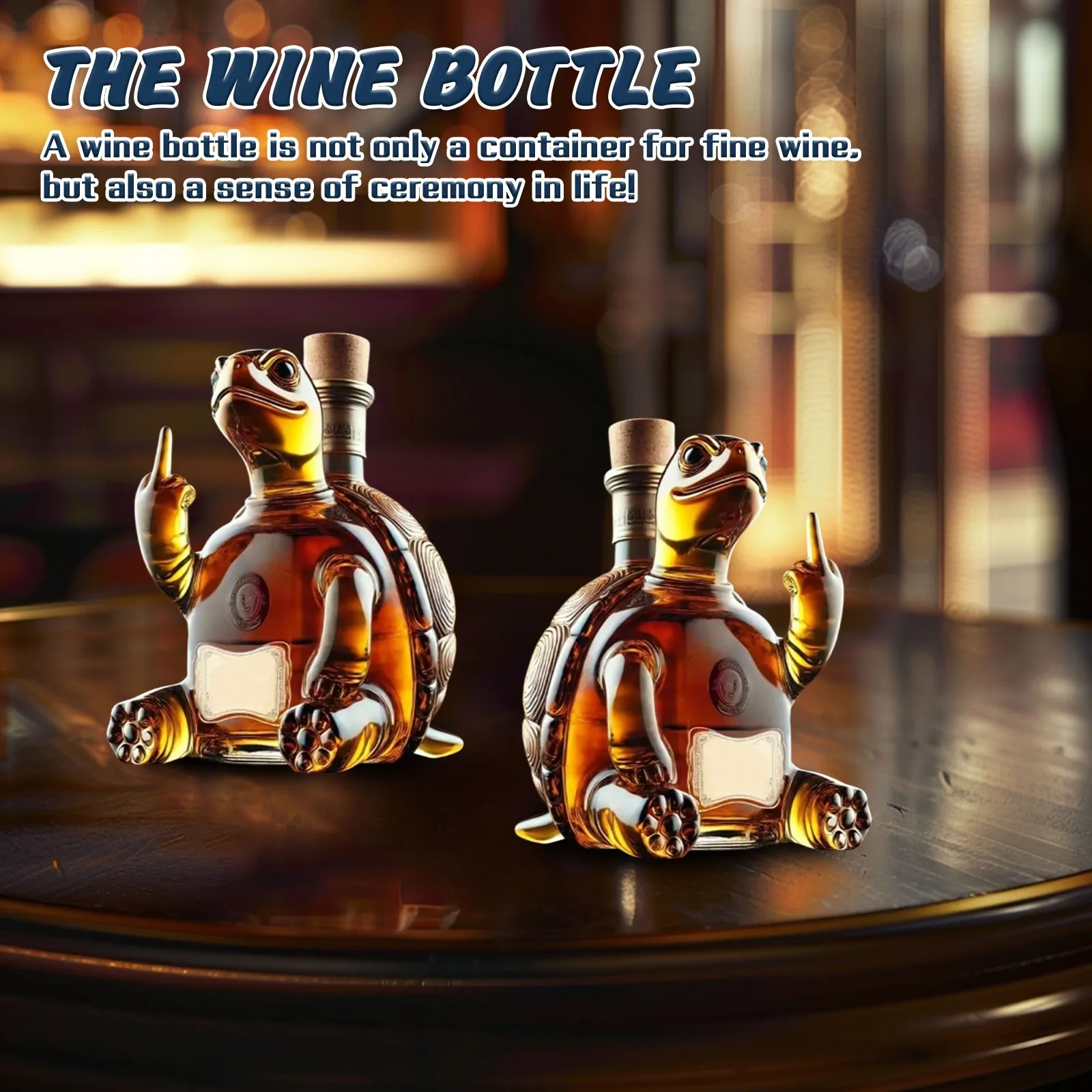 3D Middle Finger Turtle Whiskey Decanter Turtle Whiskey Wine Glass Bottle For Bar Office Home Decor Unique Wine Decanter