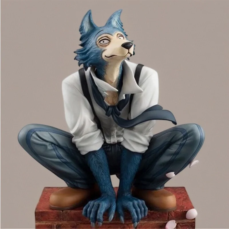 

Grey Wolf Collectible Figure Squatting Pose Boxed Model Cute Desk Decor Home Display Gift For Collectors Teens Halloween