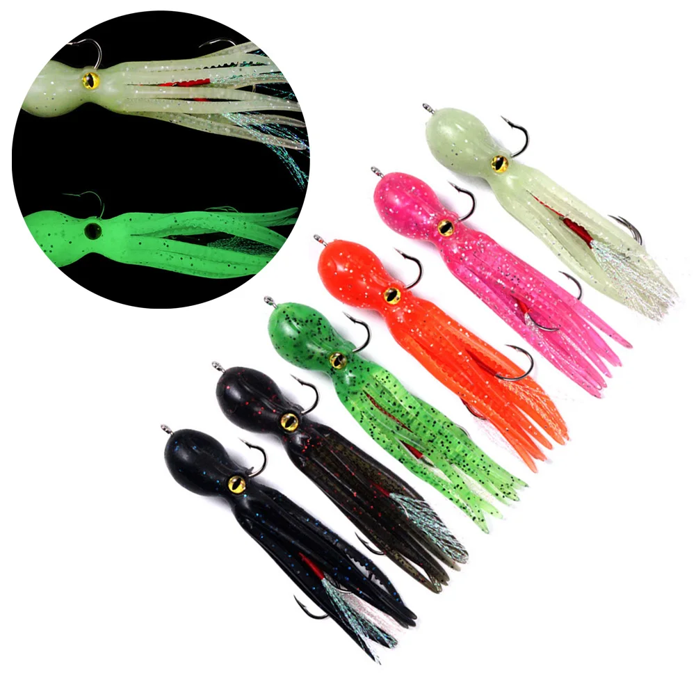 

21g/11cm Octopus Fishing Lure Tackle Hook Artificial Silicone Soft Baits Triple Jig Sinking Octopus Swimbaits Fishing Tools Lure