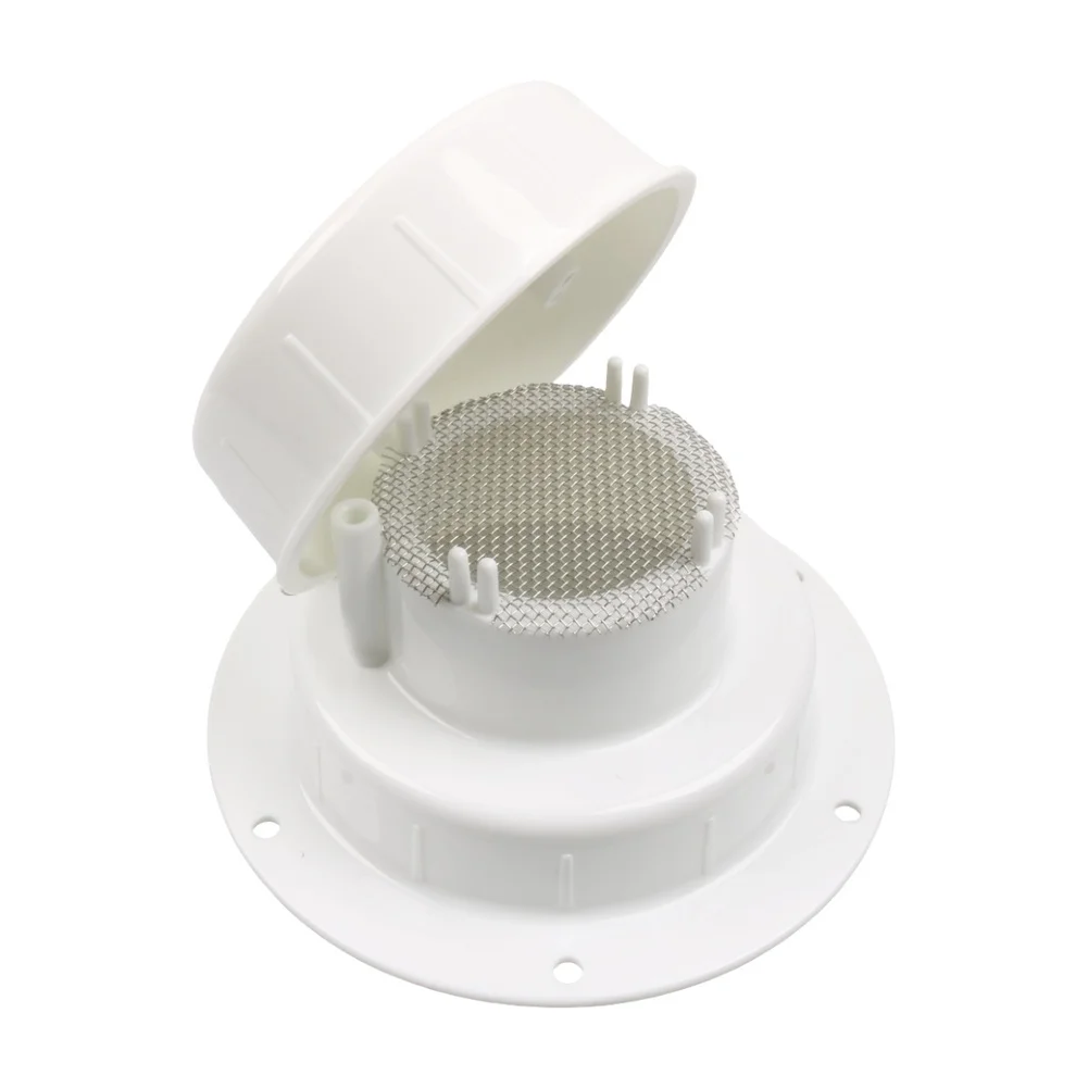 

RV For Roof Vent Cover with Filter Screen White PP Construction for Improved Airflow in RV Bathrooms and Kitchens