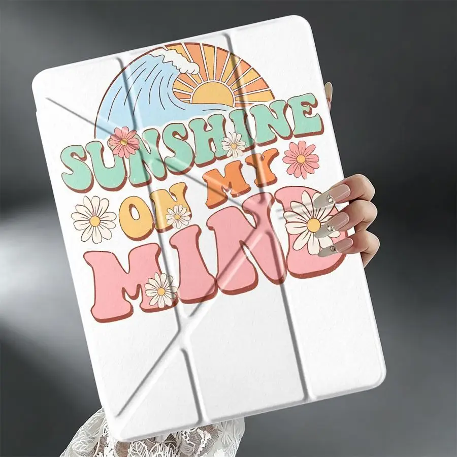 Personalized Flower Alphabet With Pen Slot Cover Tablet Case For Samsung Galaxy Tab S10 Lite S9 Plus A9 Plus S7 FE A8 A11 S8